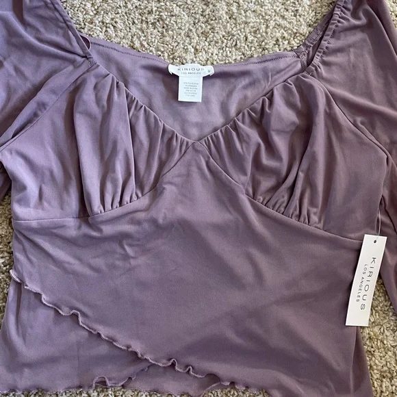 Elegant Mauve Long Sleeve Blouse - Picture 2 of 3